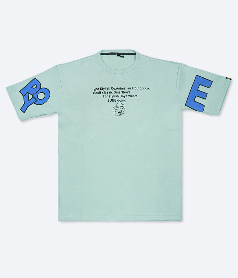 Popeye Graphic Tee – Pale Seafoam Green