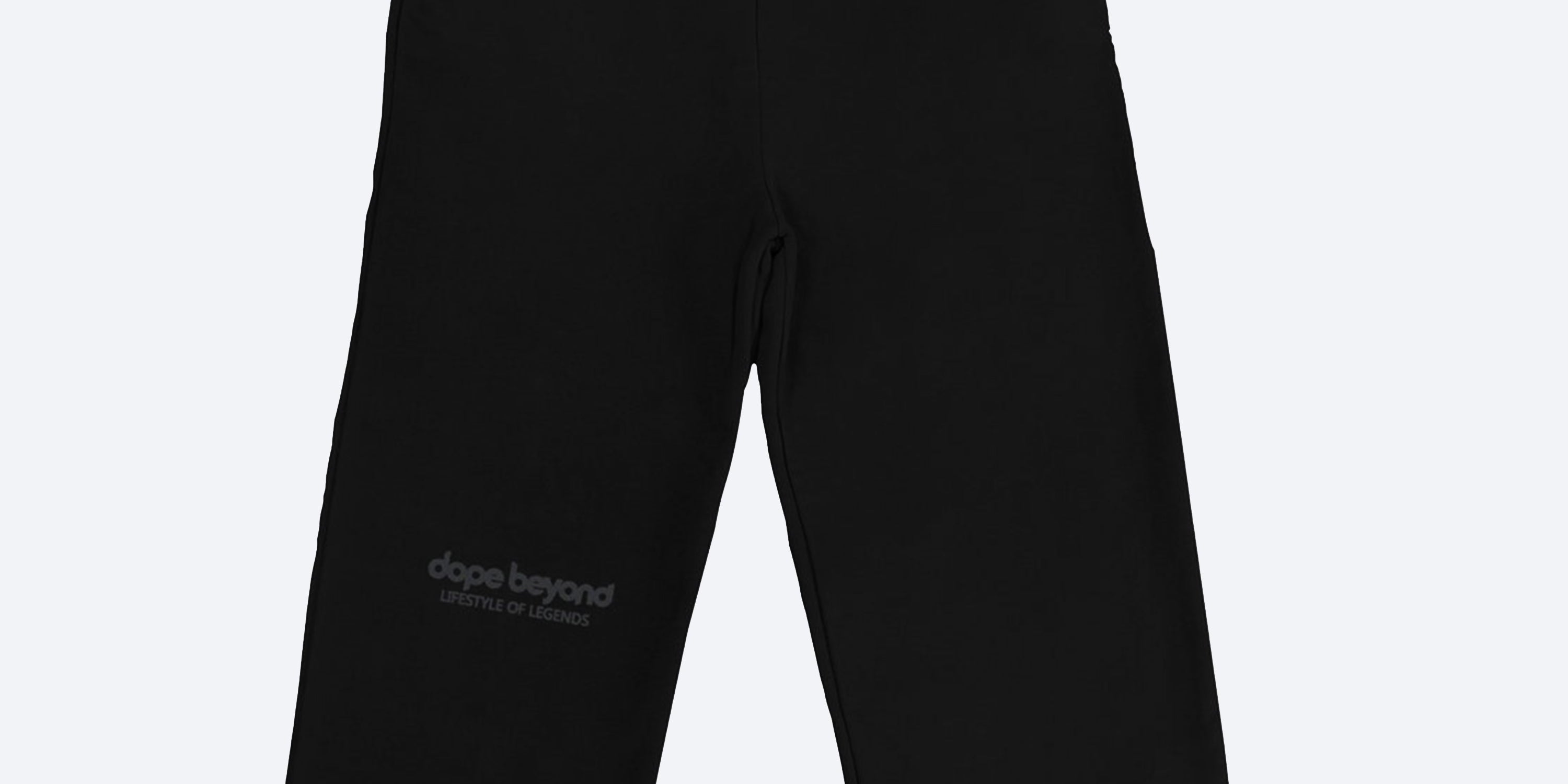 dopebeyond black streetwear pants with logo print and elastic waist, front view