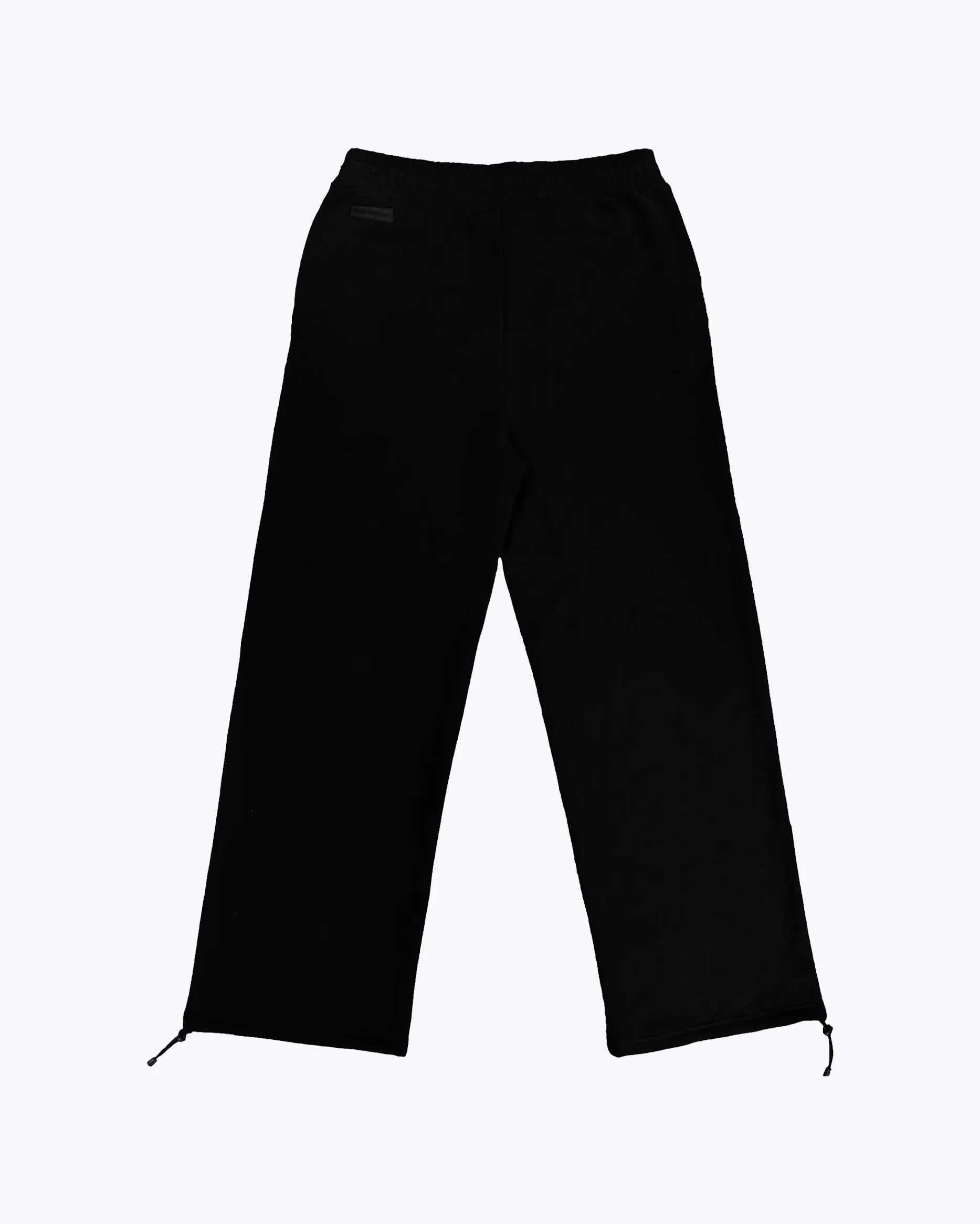 Dope Beyond black heavyweight jogger pants, back view, streetwear style on white background