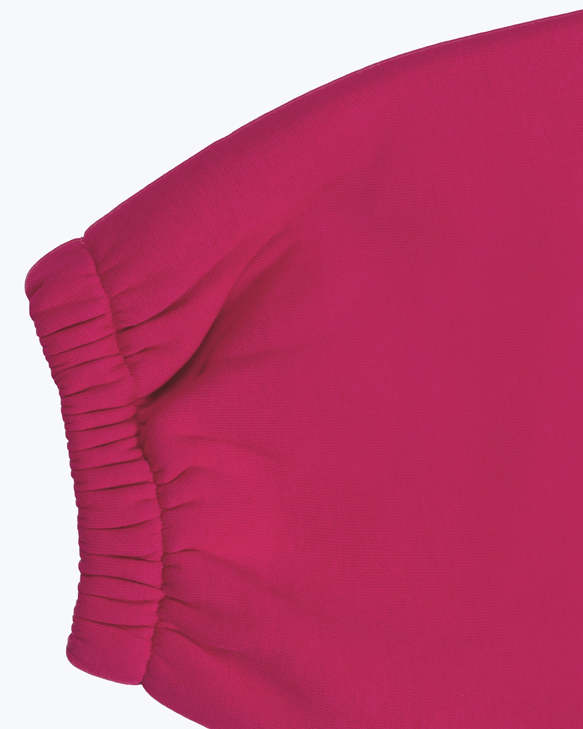 Close-up of pink heavyweight streetwear sweatshirt cuff, dopebeyond high-frequency apparel