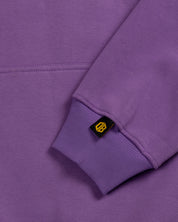 Dope Beyond hot pink heavyweight hoodie sleeve with DB logo tag, streetwear detail