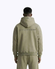 Olive green Legends oversized heavyweight hoodie by Dope Beyond, puff print detail