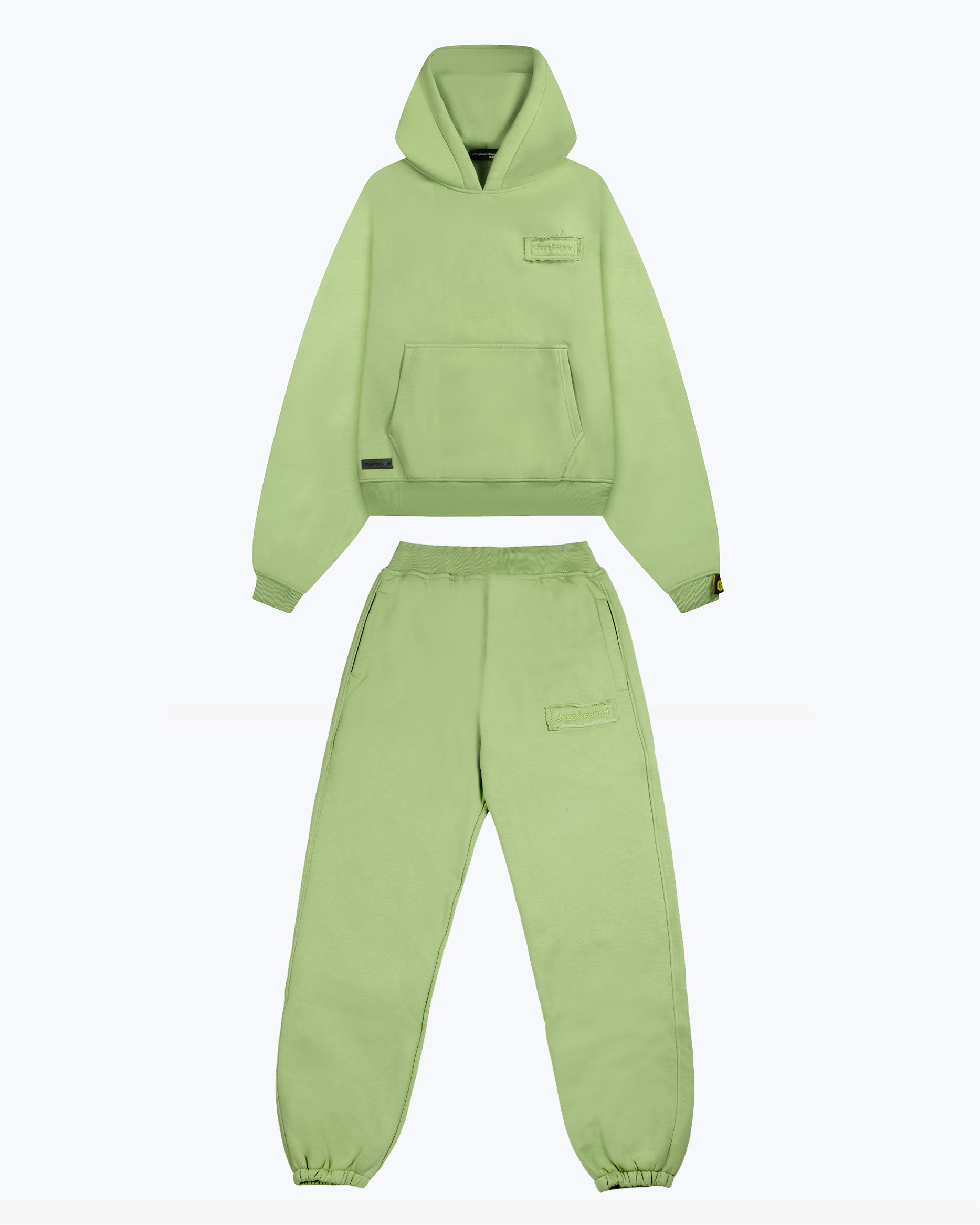 Green heavyweight corduroy hoodie and jogger set from dopebeyond streetwear collection