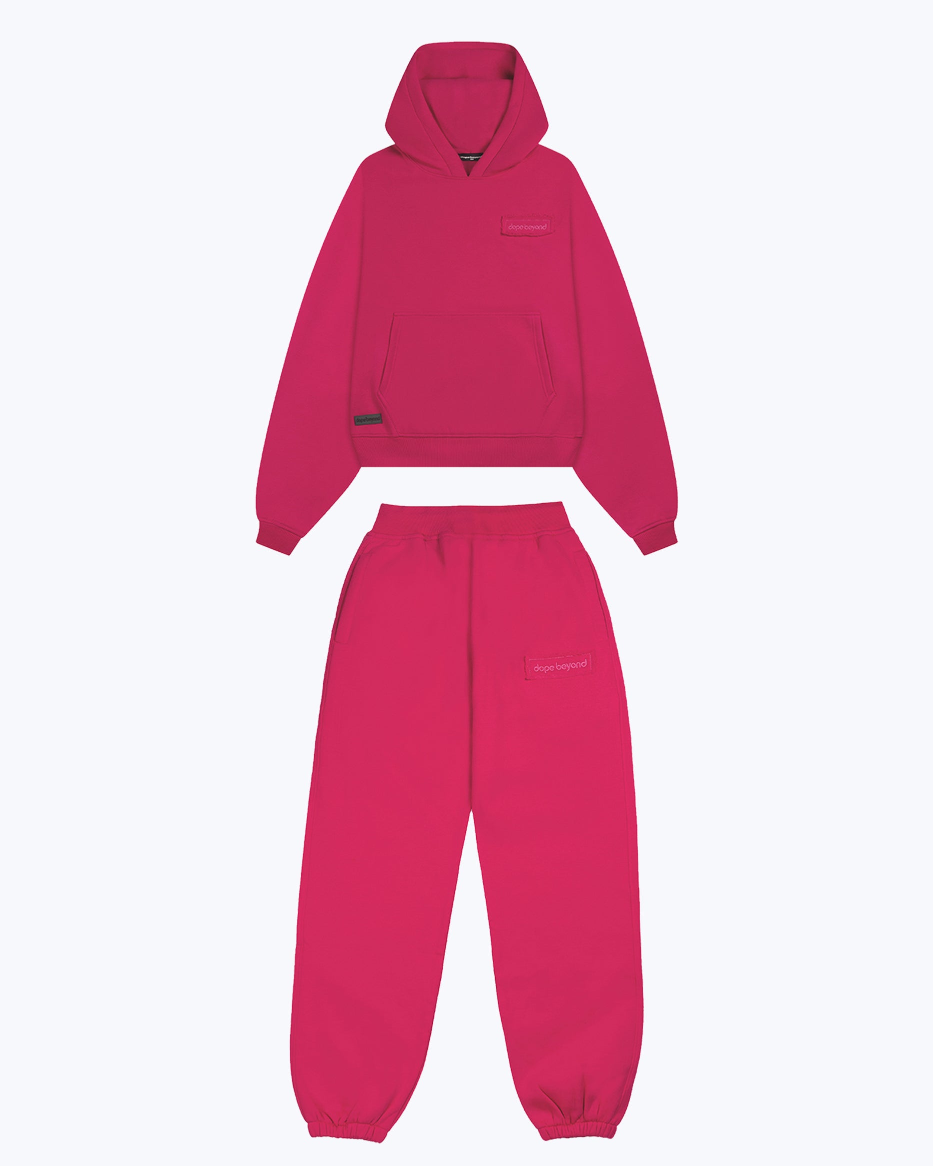 Dope Beyond green heavyweight cordset featuring hoodie and joggers, front detail view