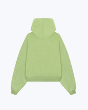 Dope Beyond green heavyweight hoodie back view, minimalist streetwear design