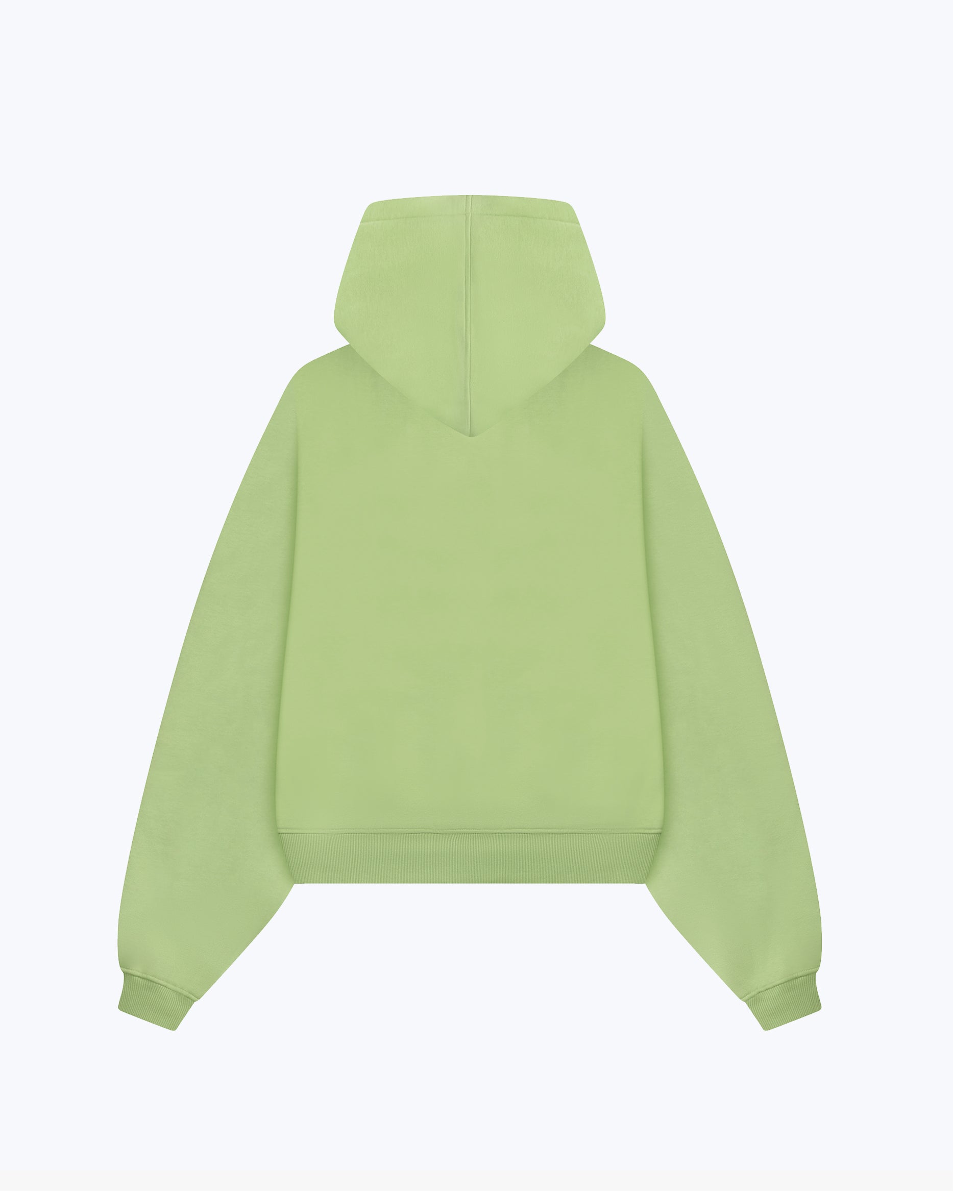 Dope Beyond green heavyweight hoodie back view, minimalist streetwear design