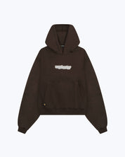 Brown 555 angel number hoodie by Dope Beyond, fabric detail
