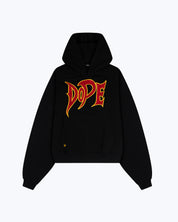 Black 777 lightning graphic hoodie by Dope Beyond, lightning print detail