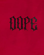 Red 222 angel number hoodie by Dope Beyond, hood detail