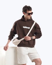 Brown 555 angel number hoodie by Dope Beyond, hood detail