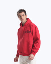 Red 222 angel number hoodie by Dope Beyond, back graphic detail