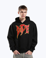 Black 777 lightning graphic hoodie by Dope Beyond, back graphic detail