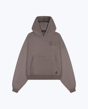 Grey 11:11 angel number hoodie by Dope Beyond, fabric detail