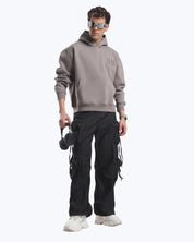 Grey 11:11 angel number hoodie by Dope Beyond, on model back