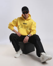 Yellow 444 angel number hoodie by Dope Beyond, oversized streetwear fit