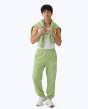 Mint green Signature heavyweight joggers by Dope Beyond – front view on male model