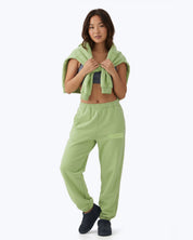 Mint green Signature heavyweight joggers by Dope Beyond – front view on female model