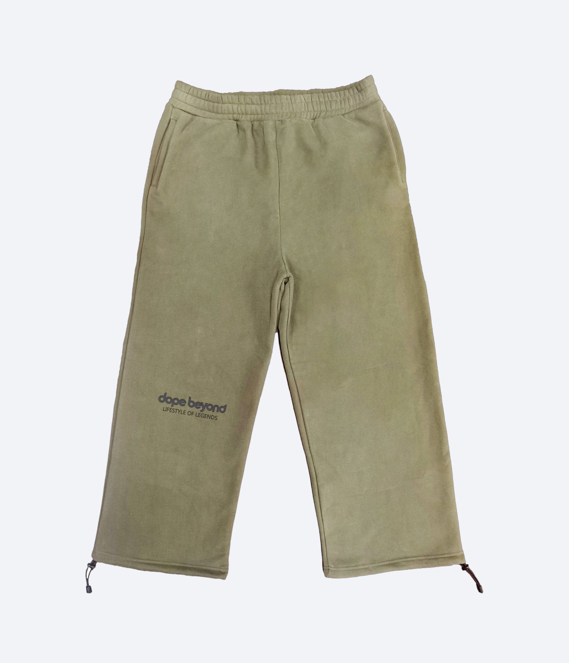 dopebeyond Lifestyle of Legends Pant- Olive Green casual pants with elastic waistband and adjustable hems