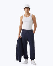 Ink navy Signature heavyweight joggers by Dope Beyond – front view on male model