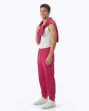 Hot pink Signature heavyweight joggers by Dope Beyond – side view on male model