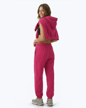Hot pink Signature heavyweight joggers by Dope Beyond – back view on female model