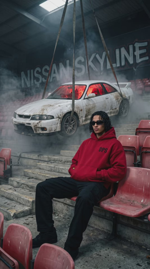 Red 222 angel number hoodie by Dope Beyond – cinematic video showing the raised 222 back patch
