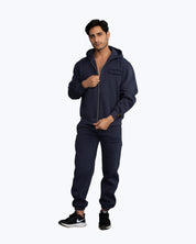 Ink navy heavyweight zip hoodie and joggers by Dope Beyond – video on male model