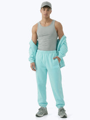 Aqua blue heavyweight hoodie and joggers by Dope Beyond – video on female model