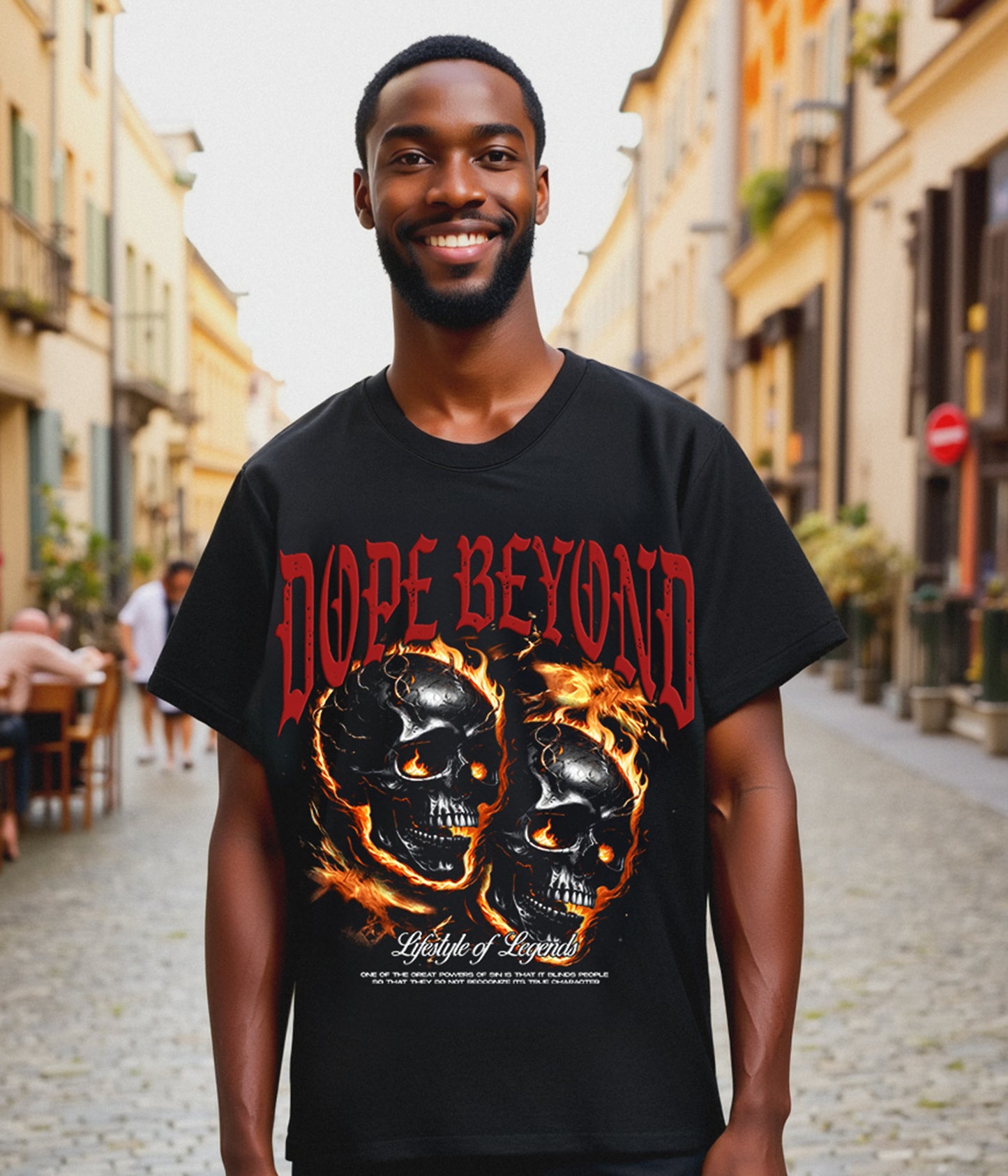 Skull Graphic Tee Black